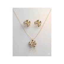 Zirkon Set Premium Çelik Altın