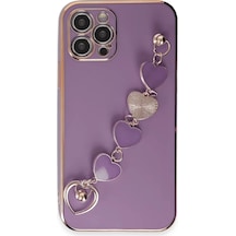 Newface Apple iPhone Uyumlu 12 Pro Kılıf Esila Silikon - Mor