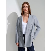 DİLVİN 60811 Keten Karışımlı Blazer Ceket-mavi