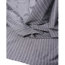 Gri Gri Enine Çizgili Çelik Örme Kumaş Sıkı Örgü Esnek Elbiselik En: 180cm-11722