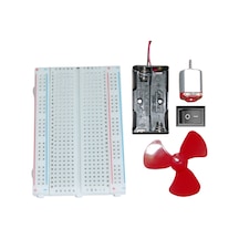 Fen Deney Seti - Breadboard + Pil Kutusu + Dc Motor + Pervane + Anahtar