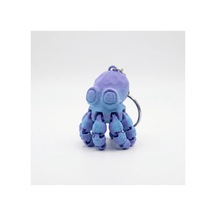 Hareketli Ahtapot Anahtarlık Ve Fidget Oyuncak - 3d Baskı Çift Renkli Mor-mavi