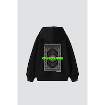 Tarzsokak Culture Etnik Baskılı Oversize Unisex Premium Siyah