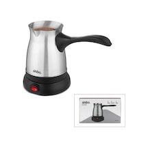 Çelik Elektrikli Cezve Türk Kahve Makinesi - 6fincan 500ml 360 Kablosuz Kullanım Katlanır Kulp Scm-