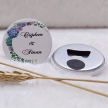 Açacak Magnet Nişan Hediyeliği Yeşil Çiçek Uv Baskılı(30 Adet)