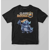 Still Unisex Siyah Clash Royale Mini P.e.k.k.a Savaşçı Baskılı T-shirt SIYAH