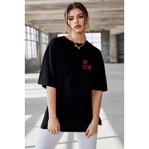 Startmore Oversize Hey It's Me Baskılı Garalio T-shirt Siyah
