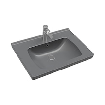 Seramiksan A142011K Saturn Etajer Uyumlu Lavabo Mat Antrasit 60 CM
