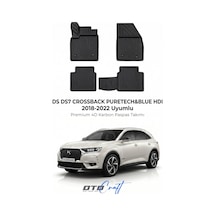 Otocraft Ds Ds7 Crossback Puretech Blue Hdi 2018-2022 Araca Özel 4d Karbon Oto Paspas Havuzlu