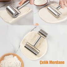 Porsima 226 Çelik Pratik Rulo Pürüzsüz Çift Yönlü Merdane Oklava