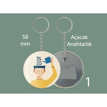 58 Mm Buton Anahtarlık Yuvarlak Baskılı Anahtarlık Çok Renkli