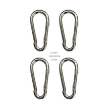 Galvanizli Karabina, 7 Mm, Askı, Çengel, Kanca, Anahtarlık 4 Adet
