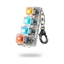 Synee Işıklı Mekanik Klavye Tuşlu Anahtarlık, Stres Azaltıcı Click Sesli, Şeffaf Tasarım, Çok Renkli Led, Fidget Oyuncağı