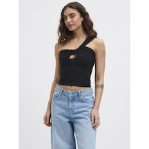 Jack & Jones Kadın Tek Omuz Bluz - Neye - 12275504 Black