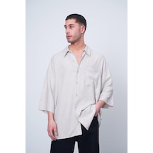 Taş Basic Yarım Kollu 1b Ch Oversize Gömlek Taş