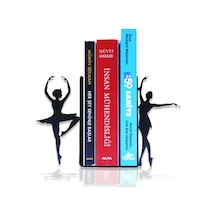 Balerin Dans Figürlü Dekoratif Metal Kitap Tutucu, Kitap Desteği Dekoratif Kitap Organizeri