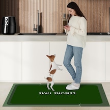 Dijital Kaymaz Yıkanabilir Mutfak Banyo Salon Paspas Halısı Trend Modern Al4002 Haki