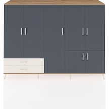 Hyperion Dolap 12 Raflı 2 Çekmeceli 7 Kapaklı 220x44x163 Çam-antrasit/aytaşı Antrasıt/aytası - Atlas Çam