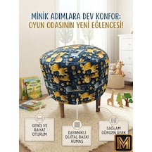 Zürafa Puf Trend Puf F Koltuk Puff Bench Dekoratif Bohem Doğal Gürgen Ayak Çocuk Odası Tabure Çok Renkli