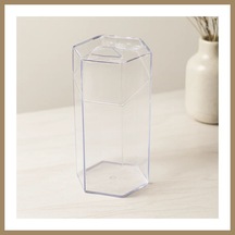 Bezos Kapaklı Makyaj Fırça Organizeri 6 Bölmeli Mika Kristal Plastik 10x8.9x20 Cm 22 Çok Renkli