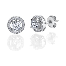 1.00 Karat Effective Diamond Büyülü Işıltı Tektaş Gümüş Küpe