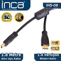 Inca Hdmı 1.8Metre Ihs-08 Hdmı Hdmı Kablo 4K Ultra 3D Altın Uçlu