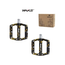 Wake Alüminyum Rulmanlı Siyah / Gold Kamuflaj Desenli Pedal
