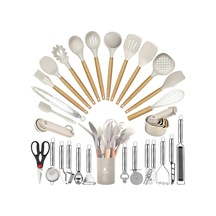 Marselis Isıya Dayanıklı Yanmaz Yapışmaz 35 Parça Silikon Spatula Mutfak Seti Vanilya Diğer