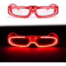 Kırmızı Led Işıklı Parti Gözlüğü 3 Modlu Glow &amp Gece Eğlence Gözlüğü - Cole-874131