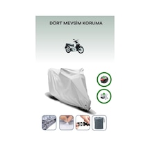 Gri Arka Çanta Ve Kilit Uyumlu Honda Wave 110 Uyumlu Motor Brandası