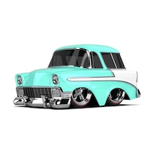 Entertaintment Cartuned S2 1956 Chevy Nomad - Mavi Custom Araba Açık Bej