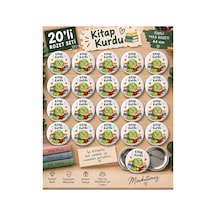 Minikutunuz 20 Li Kitap Kurdu Rozet Seti 44 Mm İğneli Yaka Rozeti Öğrenci Motivasyon Ve Okul Etkinlik Rozeti Diğer