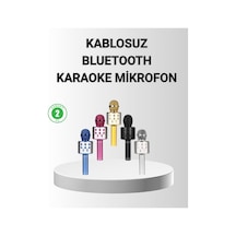 Bluetooth Karaoke Mikrofon Yüksek Ses Kalitesi Yankı Efektli Uzun Ömürlü Pil