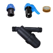 Vanalı Filtre Bağlantı Seti 32mm 1'' Plastik Filtre + Vana + Adaptör + Teflon