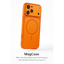 İphone 15 Ag Glass Magsafe Siyah Kaliteli Kılıf Yeni Trend Şok Emici & Tam Koruma, 5 Renk Turuncu İphone 15 Ag Glass Magsafe Siyah Kaliteli Kılıf Yeni Trend Şok Emici & Tam Koruma, 5 Renk Turuncu