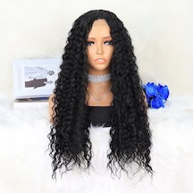 Afro Dalga Siyah Orta Boy Tül Peruk - Zmff-582375 Renkli