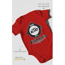 Morivokids Büyük Altaylı Altayspor Kısa Kollu Bebek Body %100 Pamuk Kırmızı