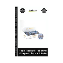 Özel Üretim Hediyelik Şık Makyaj Aksesuar Taşlı İstanbul Tasarımı El Aynası İnce Alk2920
