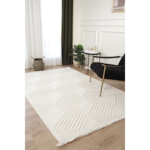 Mariesse Home Naturel Bukleli Yumuşak Dokulu Iskandinav Dokuma Halı 607 Krem