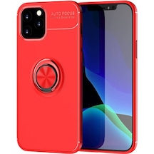 Apple iPhone Uyumlu,  12 Kılıf Range Yüzüklü Silikon - Kırmızı