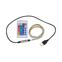 Kosona Rgb Led Şerit 30 Ledli Usb Beslemeli Dc5v 6w Kumandalı Ip65 Su Geçirmez 16 Renk 4 Işık Efekti Fade/flash Smd3528 0.5m Uzunluk
