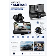 1080p Full Hd Araç Içi Kamera Ön Arka Ve Iç Kayıt 3 Kamera Gece Görüşlü G Sensör Geniş Açı