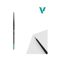 Vallejo B01040 No 4/0 Yuvarlak Uclu, Doğal Saç Kıllı, Yassı Saplı, Profesyonel Boya Fırçası