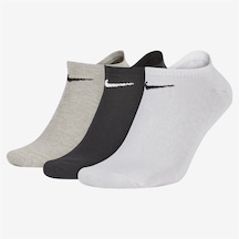Nike Value No Show Ulightweight Unisex Sock 3 Lü Soket Çorap Siyah Beyaz Bej Siyah - Beyaz