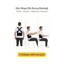 Ortopedik Dik Duruş Korsesi Kamburluk Önleyici, Omuz Sırt Bel Destekli, Cırtlı Ayarlı Unisex Çapraz Bantlı