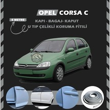 Opel Corsa C Oto Araç Kapı Koruma Fitili 5 Metre Parlak Gri Renk