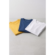 Kiagu Kız Erkek Çocuk Basic Tişört 3'lü Set Pamuklu Uzun Kollu Çocuk Tişört 2-13 Yaş T-shirt 3'lu Set2