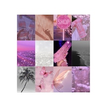 Parıltılı Glitter Soft Pinky White Poster Duvar Kağıdı Seti