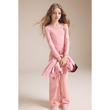 Defacto Wıde Leg Gabardin Pantolon Kız Çocuk G7744a826sppn111 Pembe-pn111