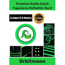 Premium Kendinden Yapışkanlı Fosforlu Karanlıkta Işık Veren Yeşil Şerit 4 Metre Reflektör Bant